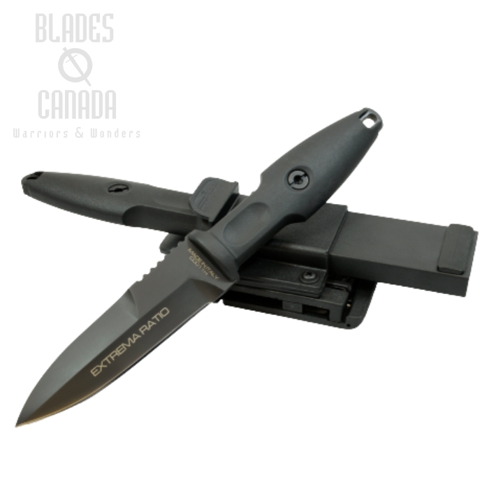 Extrema Ratio PUGIO SE Dagger Fixed Blade Knife, Bohler N690, Nylon Black, Hard Sheath